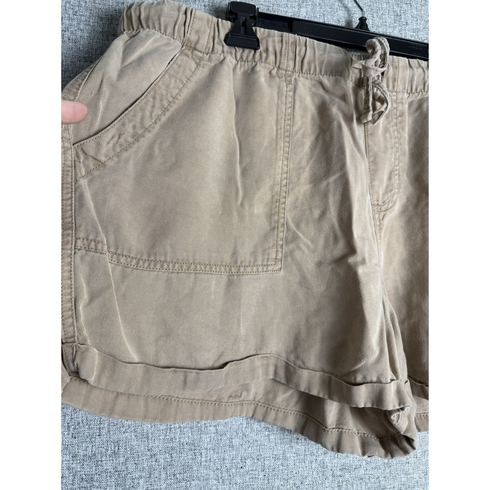 GAP Tencel Draw String Shorts Tan Brown Khaki Cuffed Pockets Safari Utility XL - Picture 3 of 6